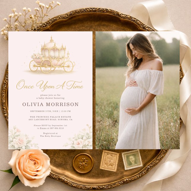 Convite Once Upon A Time Princess Photo Baby Shower (Criador carregado)