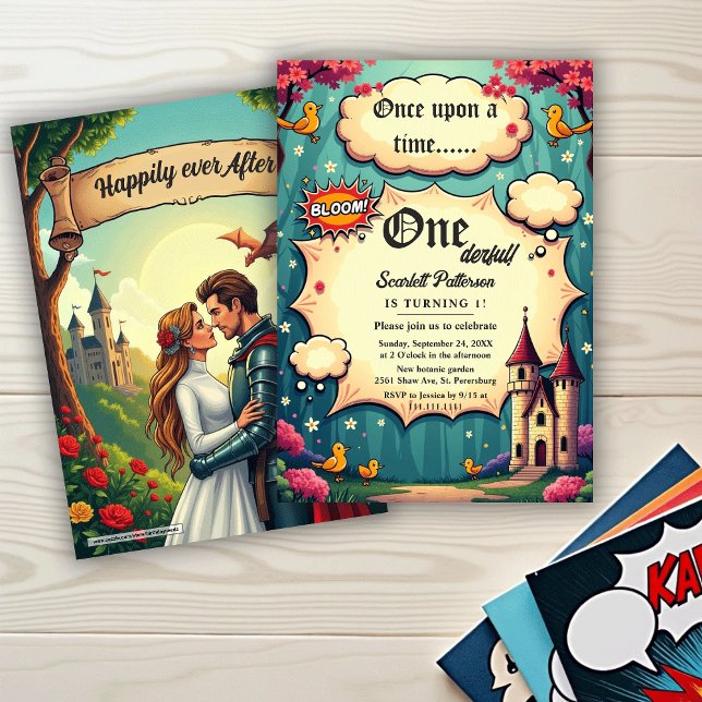 Convite Once Upon A Time Woodland Fairytale 1st Birthday (Criador carregado)