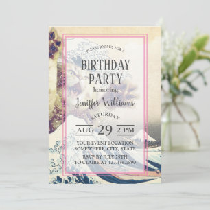 Convite Onda Gato Gigante - A Onda de Excelente de Kanagaw