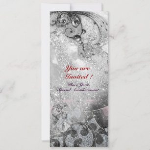 Convite ONDAS, brilhantes faíscas pretas e brancas