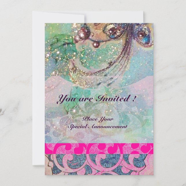 Convite ONDAS, brilhantes faíscas vermelhas marrons amarel (Frente)