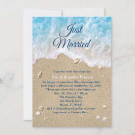 Convite Ondas da Praia Azul Casados Recém-Casados Pós-Noiv