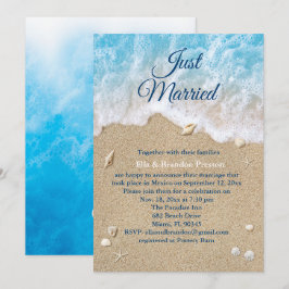 Convite Ondas da Praia Azul Casados Recém-Casados Pós-Noiv