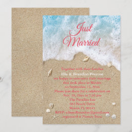 Convite Ondas da Praia de Coral Recém-Casados Pós-Casament