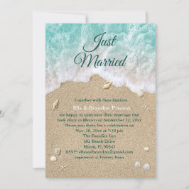Convite Ondas de Praia Casados Recém-Casados Pós Casamento