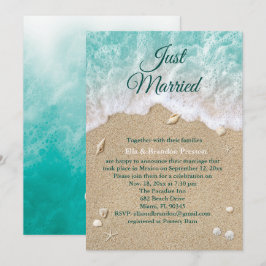 Convite Ondas de Praia Casados Recém-Casados Pós Casamento