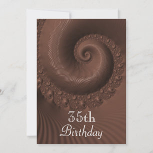 Convite Ondas e Espirais de Chocolate Aniversário de 35 an