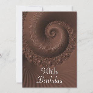 Convite Ondas e Espirais de Chocolate Aniversário de 90 an