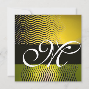Convite ONDAS EL EGANTES MONOGRAMA, topázio amarelo