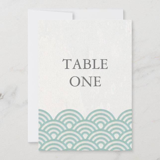 Convite Ondas Estilizadas da Seigha Japonesa Número de Mes (Frente)