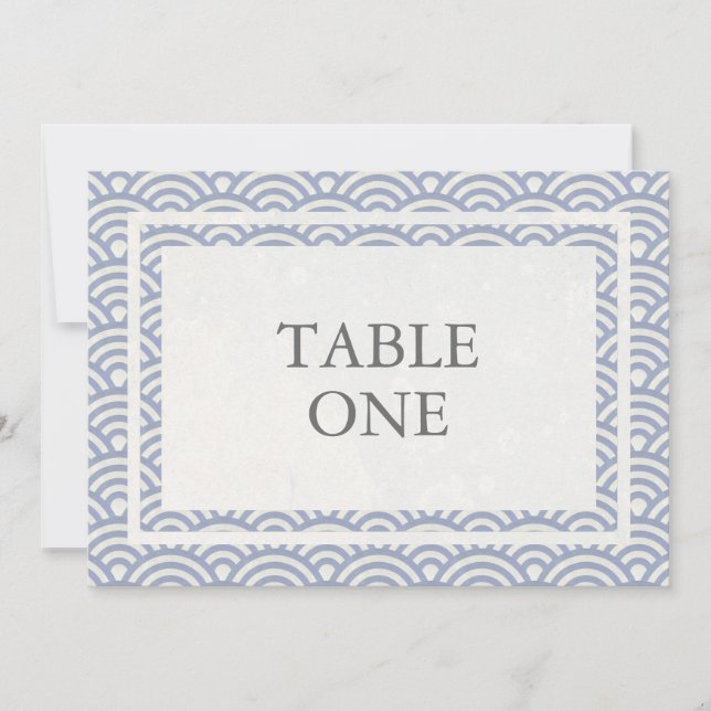 Convite Ondas Estilizadas Seigha Japonesas Número de Mesa  (Frente)