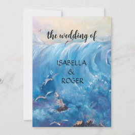 Convite Ondas náuticas com aviso de gaivotas