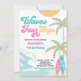 Convite Ondas Quatro Dias Retro Surf Praia 4º Aniversário