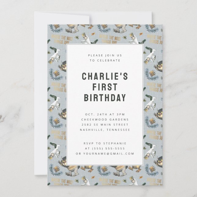 Convite Onde as coisas selvagens são o primeiro aniversari (Frente)