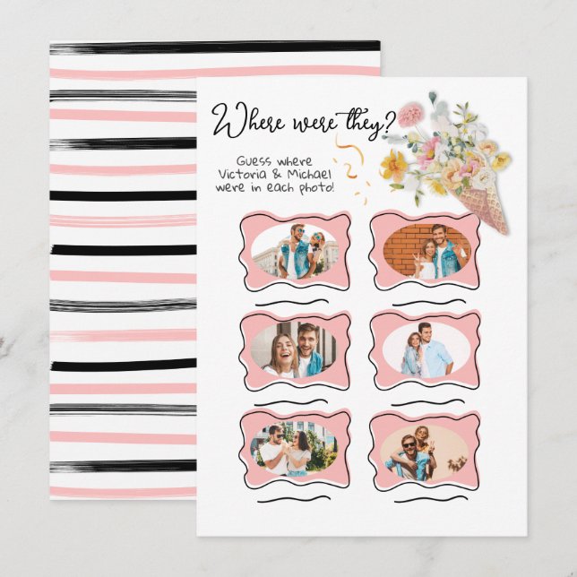 Convite Onde eles estavam o jogo de Bridal Fotografado (Frente/Verso)