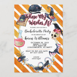 Convite Onde Minhas Bruxas Na Festa de solteira De Hallowe