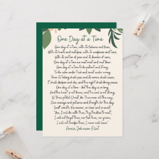 Convite One Day At A Time Annie Johnson Flint Postcard