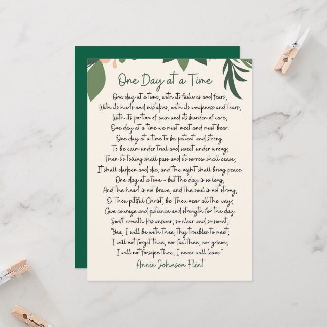 Convite One Day At A Time Annie Johnson Flint Postcard (Frente/Verso In Situ)