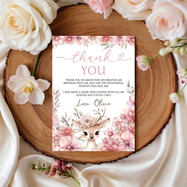Convite One-deer-ful Thank You Card (Criador carregado)