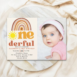 Convite One - Derful Cute First Birthday with Boho Style 
