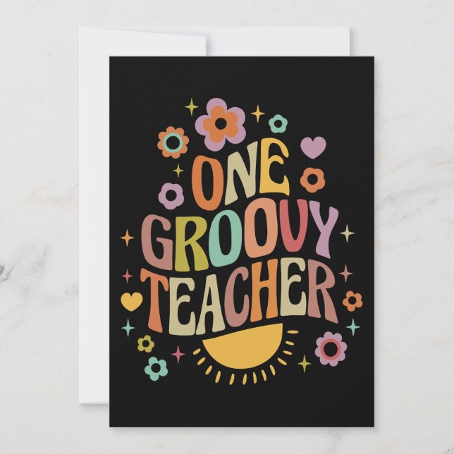 Convite One groovy teacher (Frente)