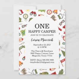 Convite One Happy Camper Adventure Birthday