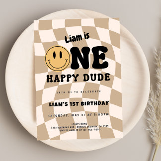 Convite One Happy Dude Birthday