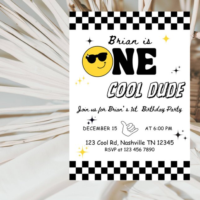 Convite One Happy Dude – Cool & Fun Boy 1st Birthday Party (Criador carregado)