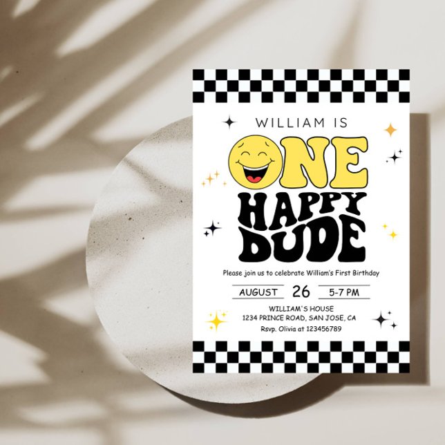Convite One Happy Dude - Fun 1st Birthday Boy Party (Criador carregado)