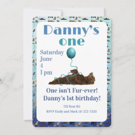 Convite One isn’t fur-ever 1st Birthday Invitation