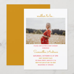 Convite One Landscape Photo Mother to Be Baby Shower  Invi