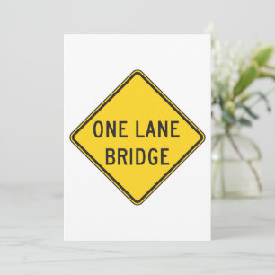 Convite One Lane Bridge Road Sign Yellow