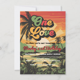Convite One Love Reggae Jamaican Birthday