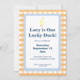 Convite One Lucky Duck Invitation Template (Orange)