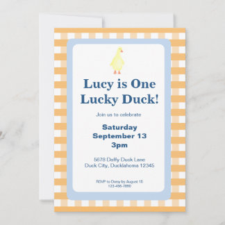 Convite One Lucky Duck Invitation Template (Orange)