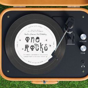 Convite One Rocks Disco de Vinil Retro Rock'n'roll