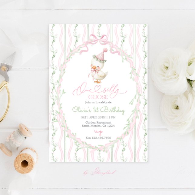 Convite One Silly Goose 1st Birthday (Criador carregado)