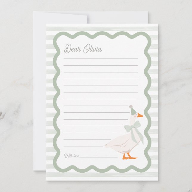 Convite One Silly Goose 1st Birthday Time Capsule Cards (Frente)