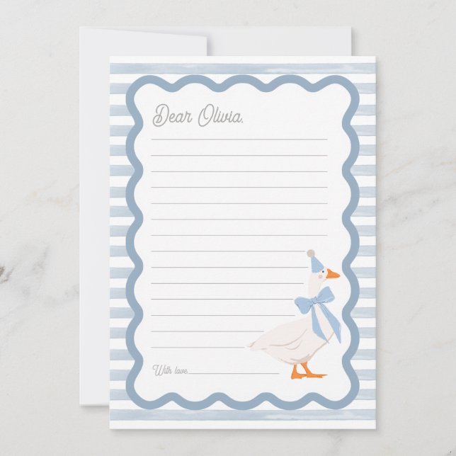 Convite One Silly Goose 1st Birthday Time Capsule Cards (Frente)