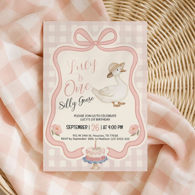 Convite One Silly Goose Birthday Invitation (Criador carregado)