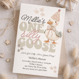 Convite One Silly Goose Birthday Invitation – Boho Goose 