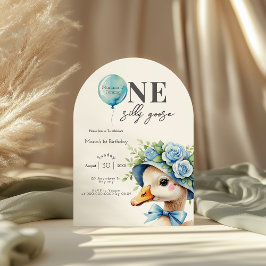 Convite One Silly Goose Boy 1st Birthday  Invitation