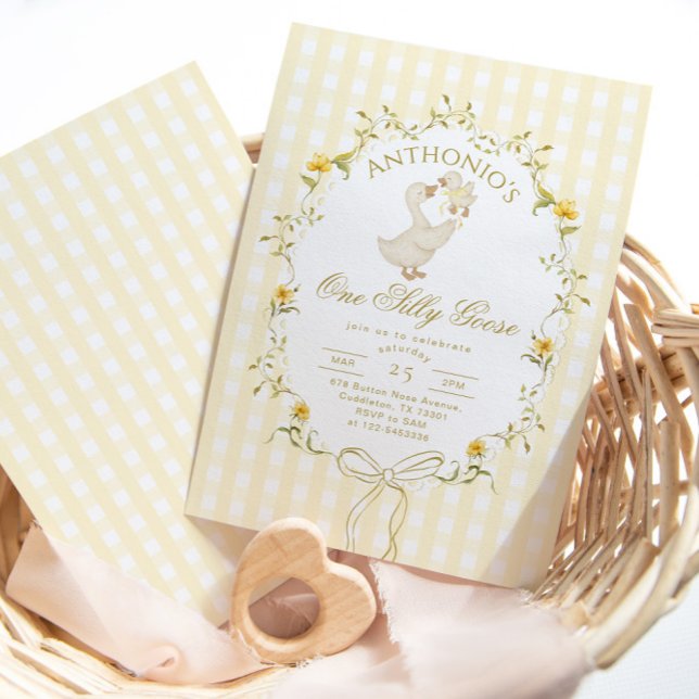 Convite One Silly Goose Gender neutral  1st Birthday (Criador carregado)