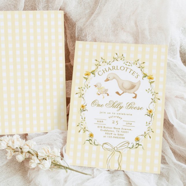 Convite One Silly Goose Gender neutral 1st Birthday (Criador carregado)