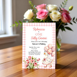 Convite One Silly Goose Girl's First Birthday