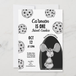 Convite One Sweet Cookie Mouse First Birthday