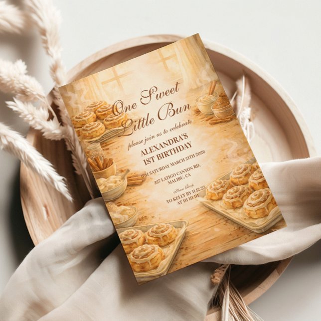 Convite One Sweet Little Bun First Birthday (Criador carregado)