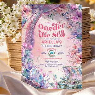 Convite Oneder A Cauda de Sereia Flor Brilhante