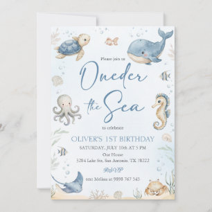 Convite Oneder O Mar Animais Oceânicos