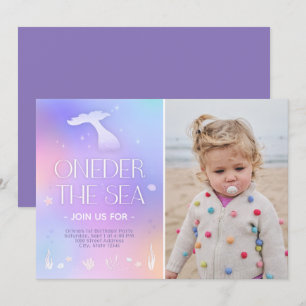 Convite Oneder Sea Whimsical Sparkly Smermaid Birthday